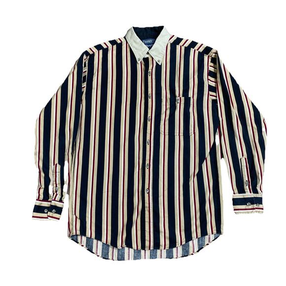 Vintage Twenty X by Wrangler Dress Shirt Button Up Long Sleeve Striped sz M - Picture 1 of 10